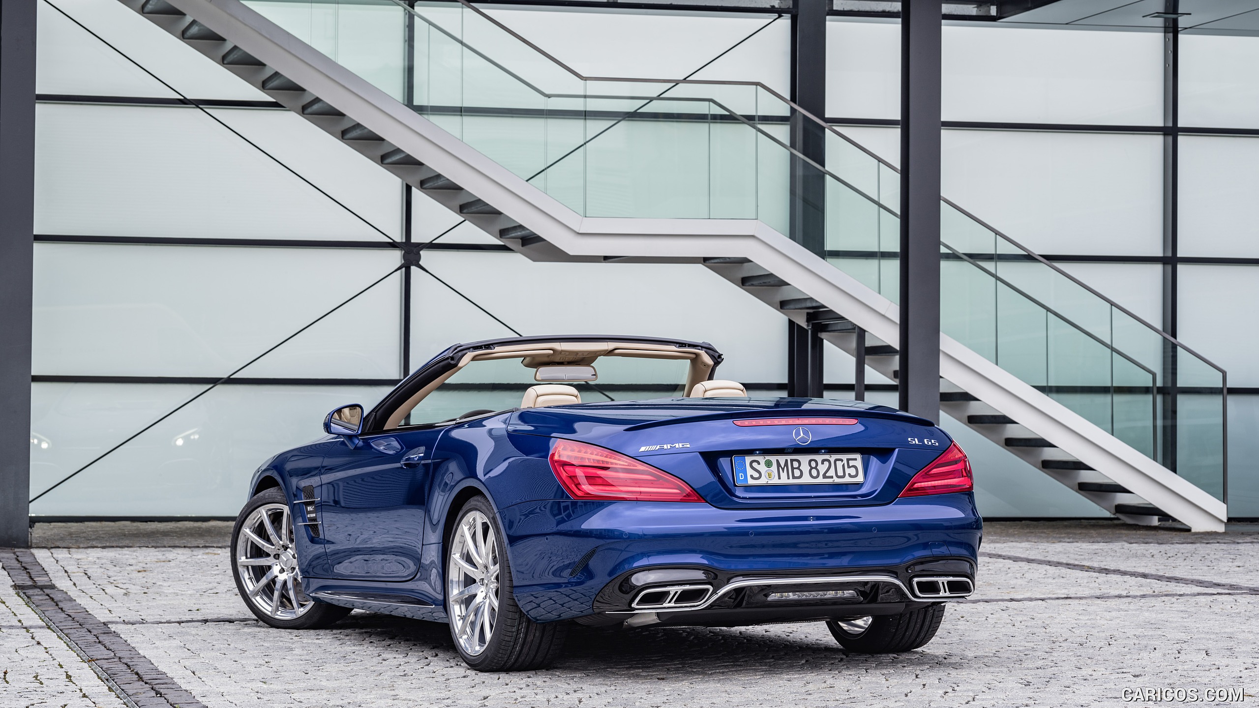 Mercedes Amg Sl Color Brilliant Blue Rear Caricos