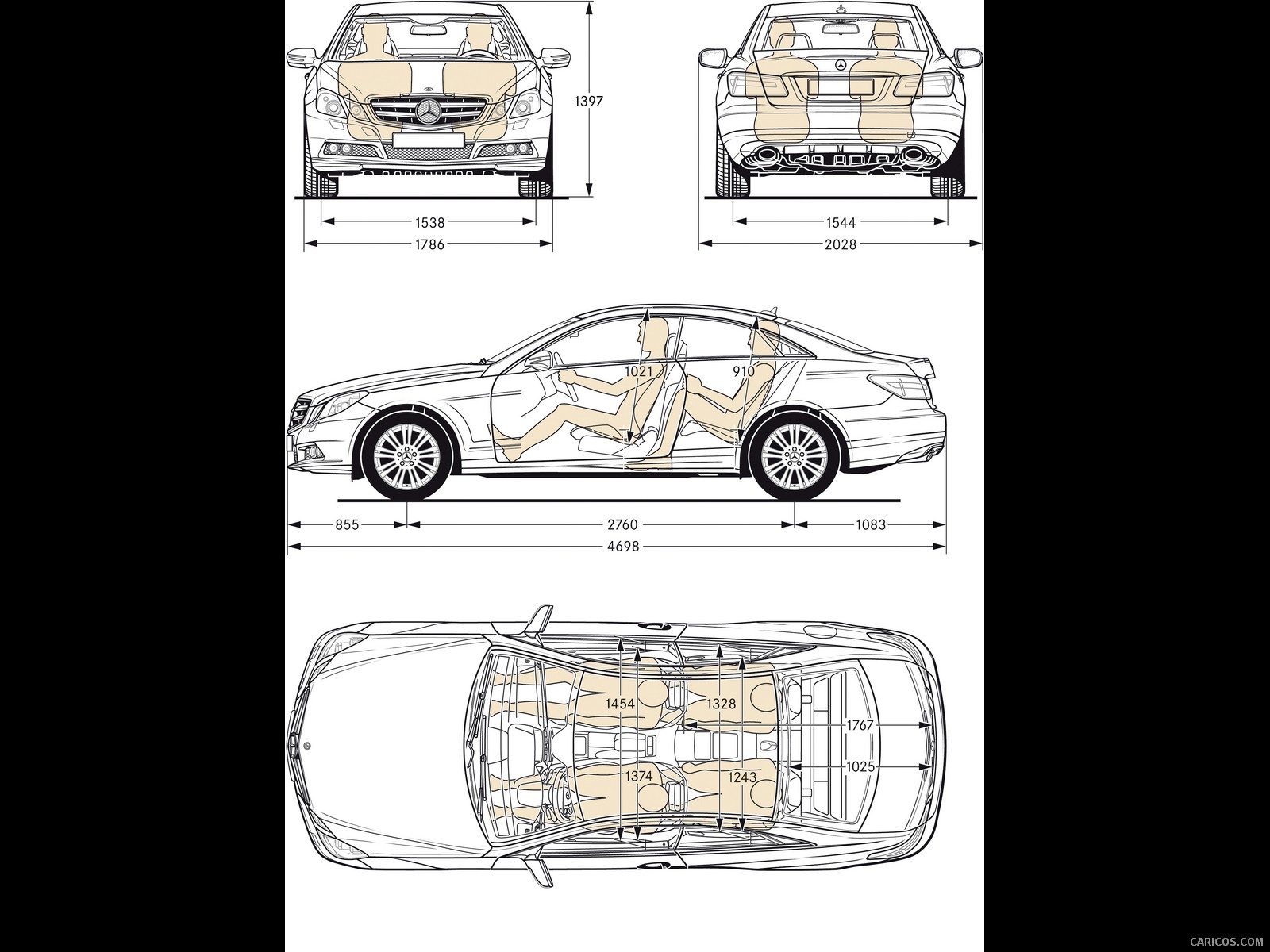 2010 Mercedes-Benz E-Class Coupe  - Technical Drawing, #134 of 213