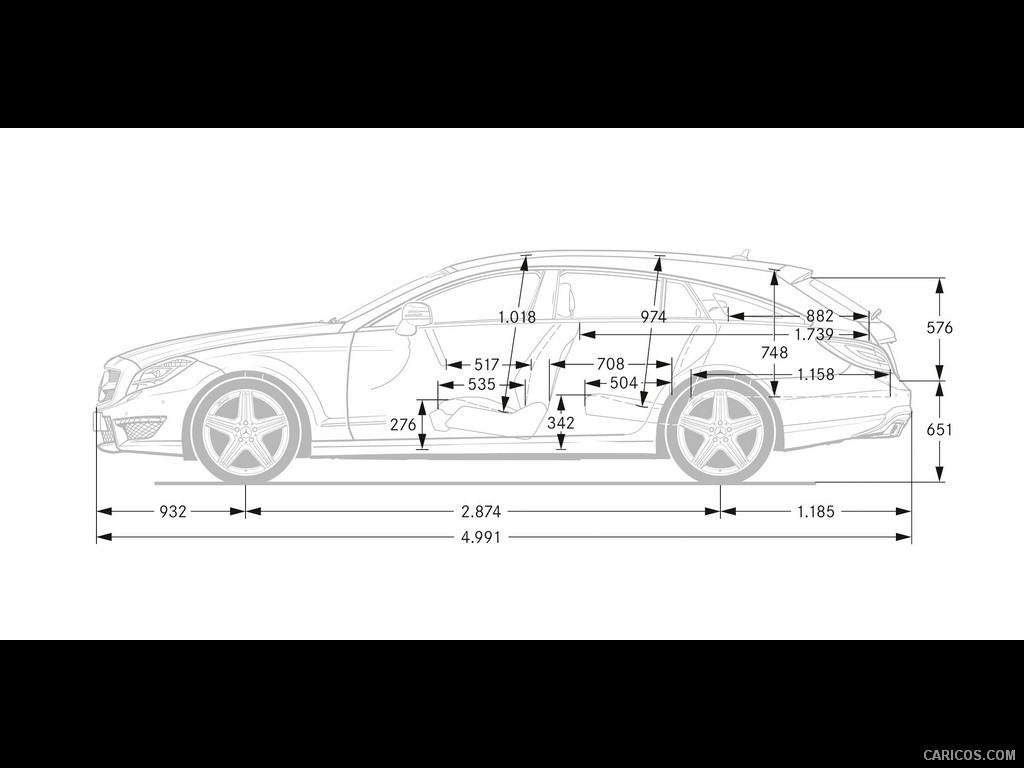 2013 Mercedes-Benz CLS 63 AMG Shooting Brake Dimensions - 