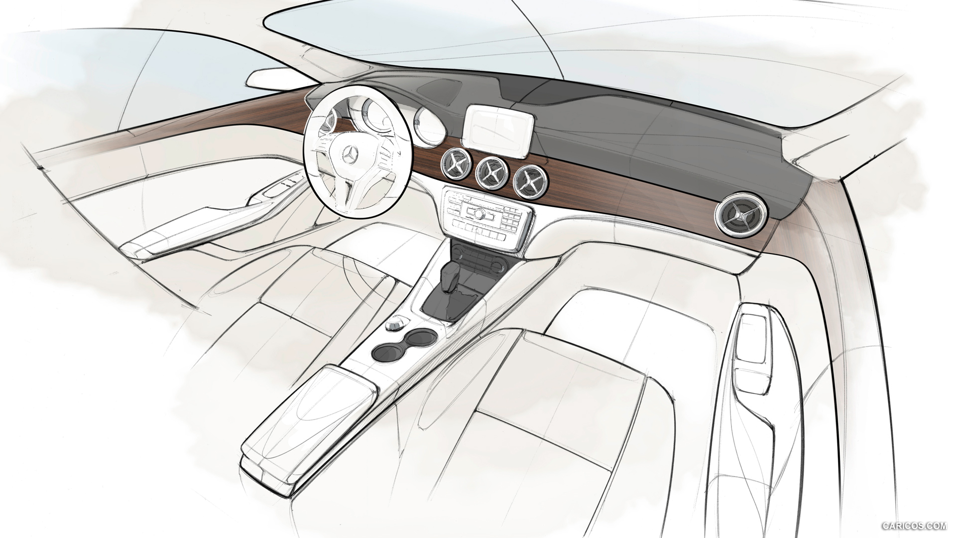 2014 Mercedes-Benz CLA-Class Interior - Design Sketch, #163 of 183