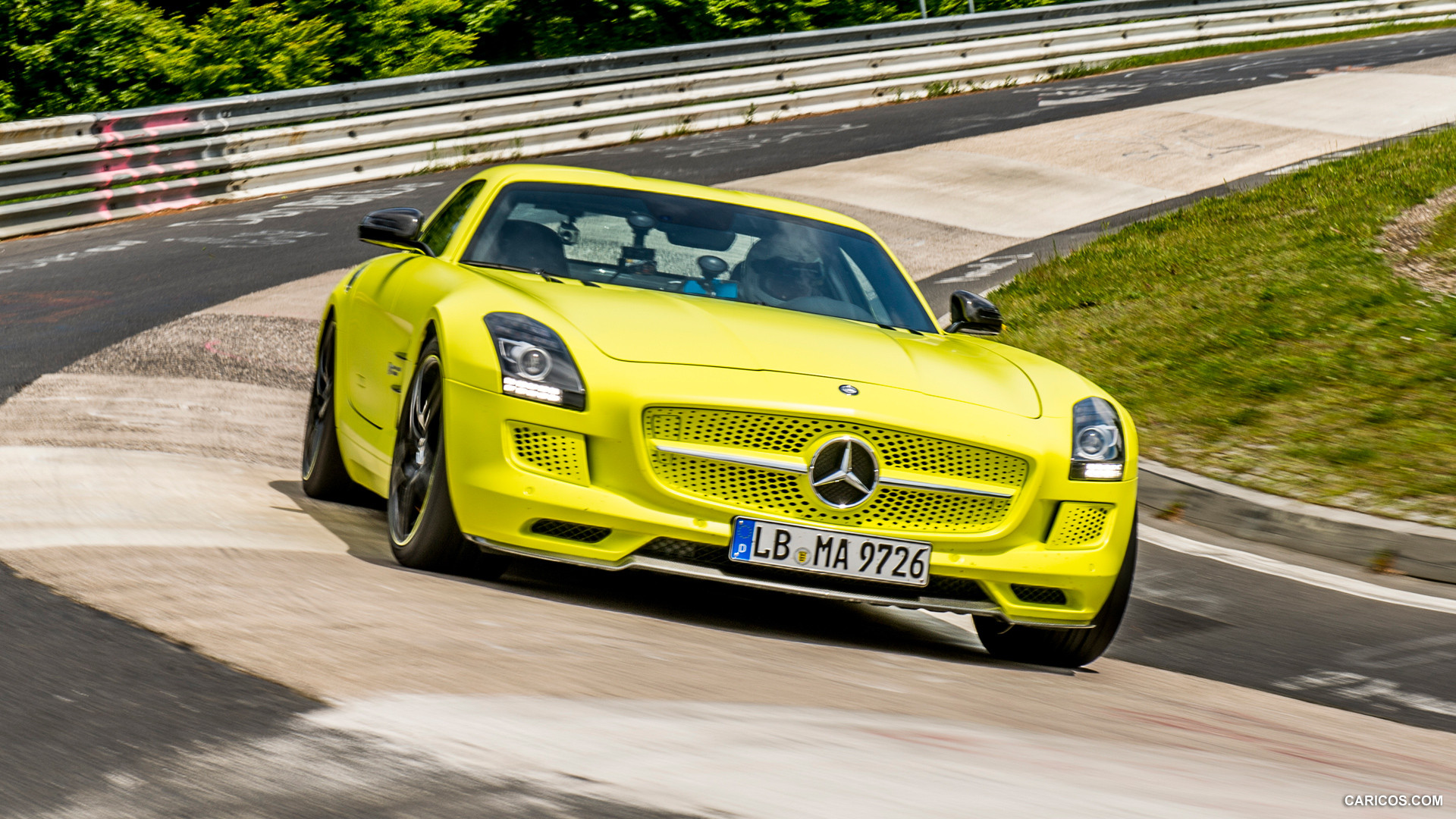 2014 Mercedes-Benz SLS AMG Coupe Electric Drive, Yellow at Nürburgring   - Front, #37 of 47