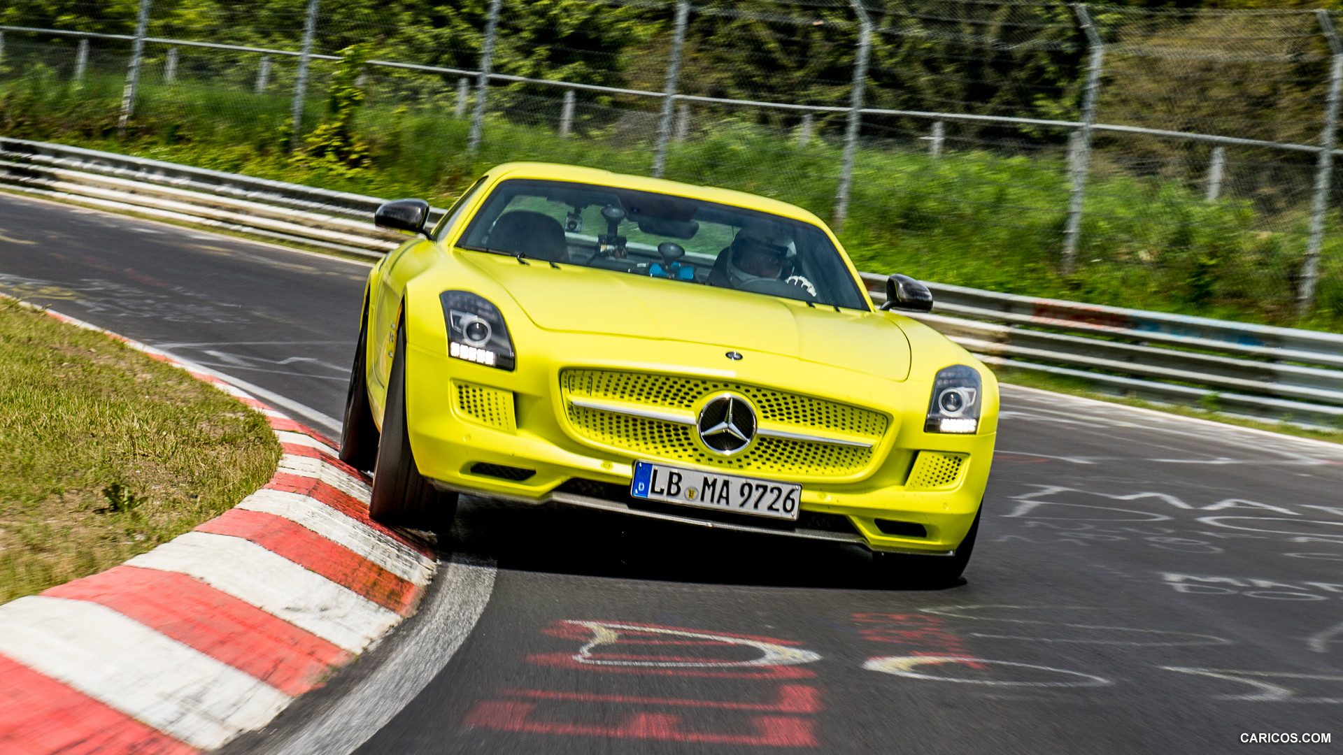 2014 Mercedes-Benz SLS AMG Coupe Electric Drive, Yellow at Nürburgring   - Front, #40 of 47