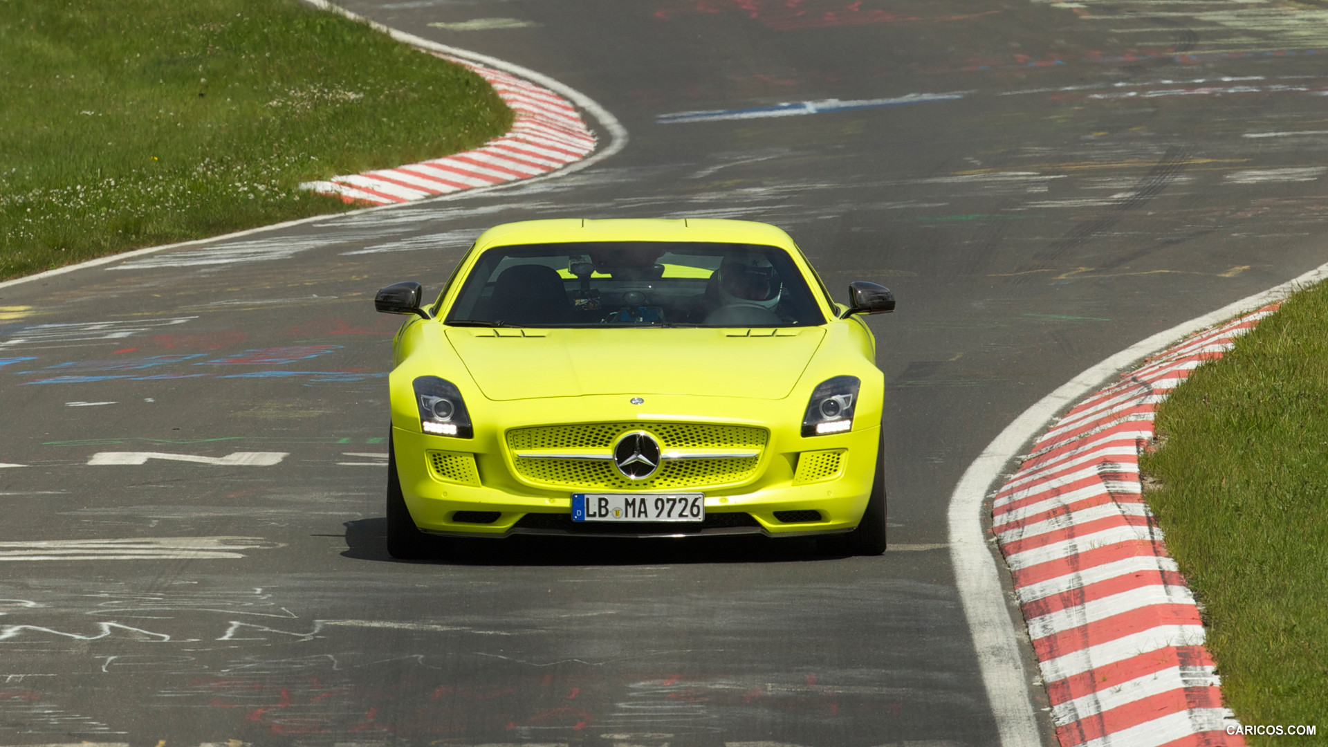 2014 Mercedes-Benz SLS AMG Coupe Electric Drive, Yellow at Nürburgring   - Front, #43 of 47