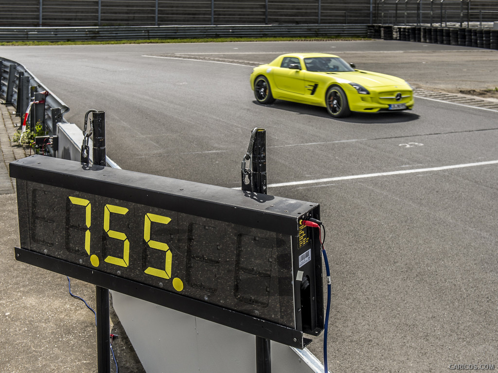 2014 Mercedes-Benz SLS AMG Coupe Electric Drive, Yellow at Nürburgring  Record-setting Lap Time - 