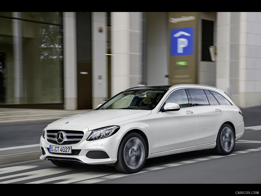 2015 Mercedes-Benz C-Class C 300 BlueTEC HYBRID Estate (Avantgarde, Designo Diamond White) - Front