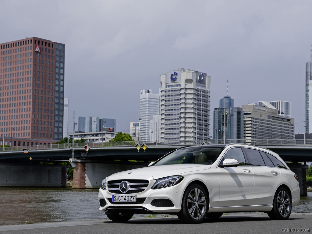 2015 Mercedes-Benz C-Class C 300 BlueTEC HYBRID Estate (Avantgarde, Designo Diamond White) - Front