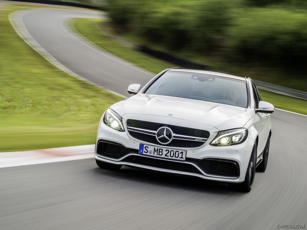 2015 Mercedes-Benz C63 AMG (Designo Diamond White Bright) - Front