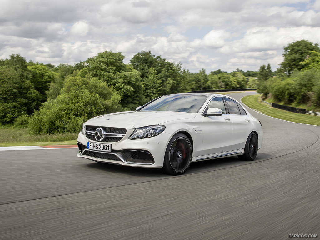 2015 Mercedes-Benz C63 AMG (Designo Diamond White Bright) - Front