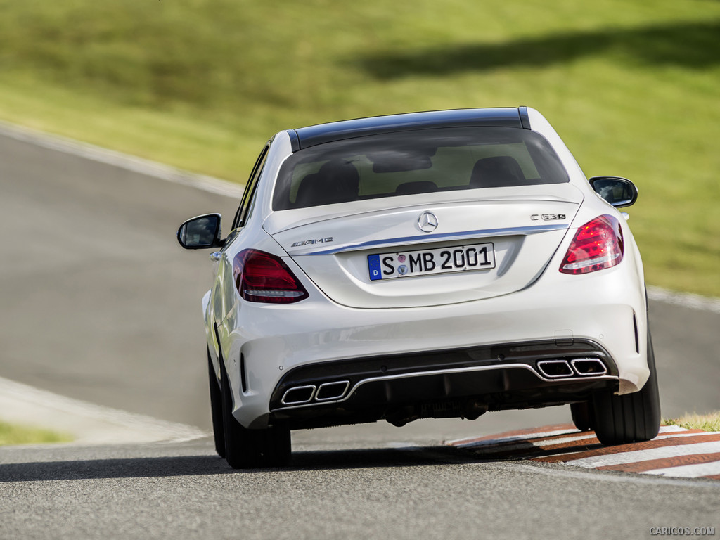 2015 Mercedes-Benz C63 AMG (Designo Diamond White Bright) - Rear