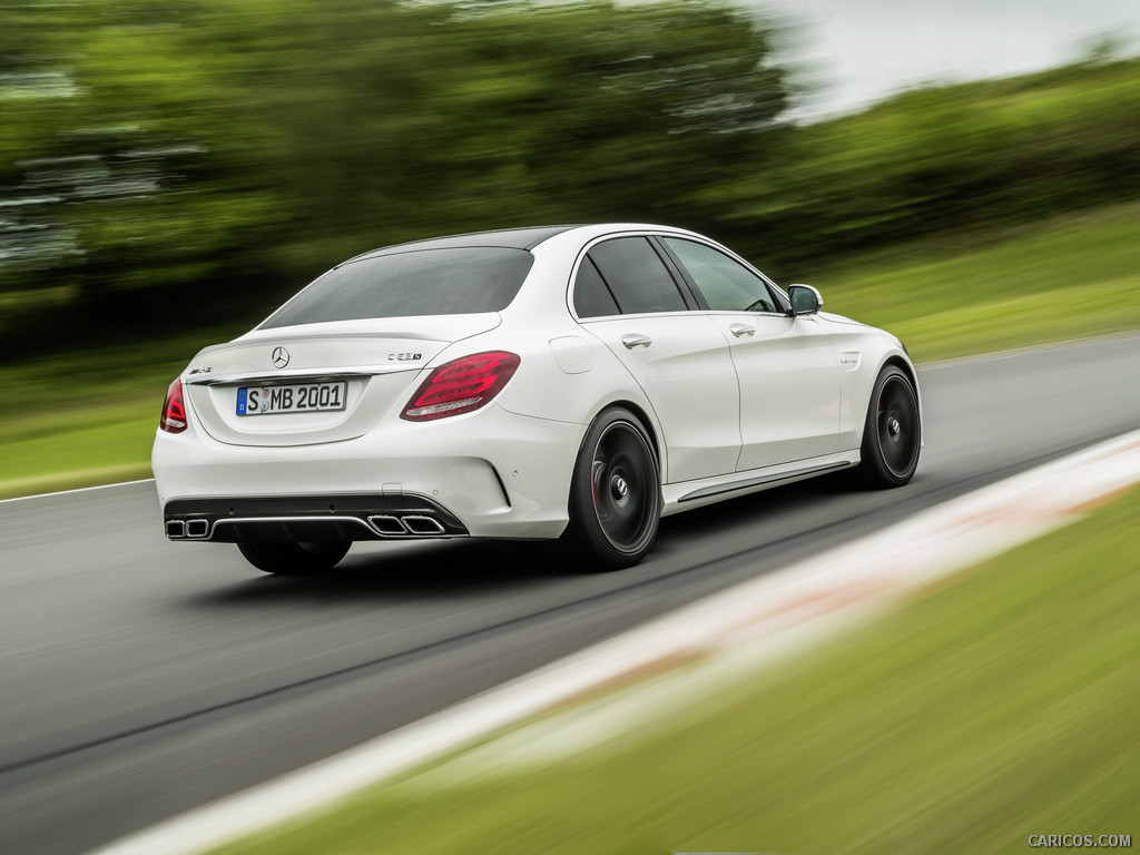 2015 Mercedes-Benz C63 AMG (Designo Diamond White Bright) - Rear