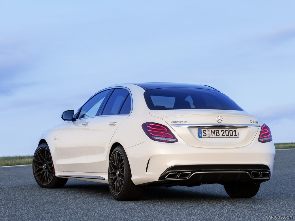 2015 Mercedes-Benz C63 AMG (Designo Diamond White Bright) - Rear