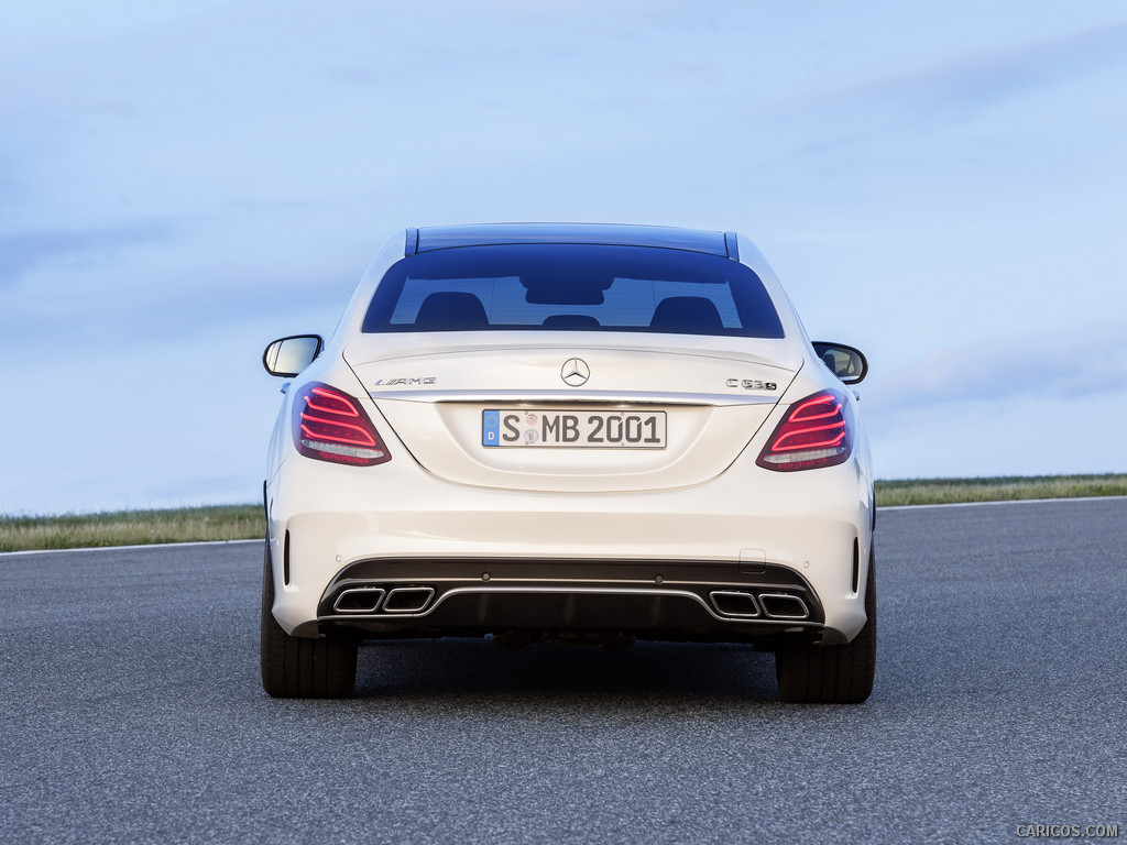 2015 Mercedes-Benz C63 AMG (Designo Diamond White Bright) - Rear