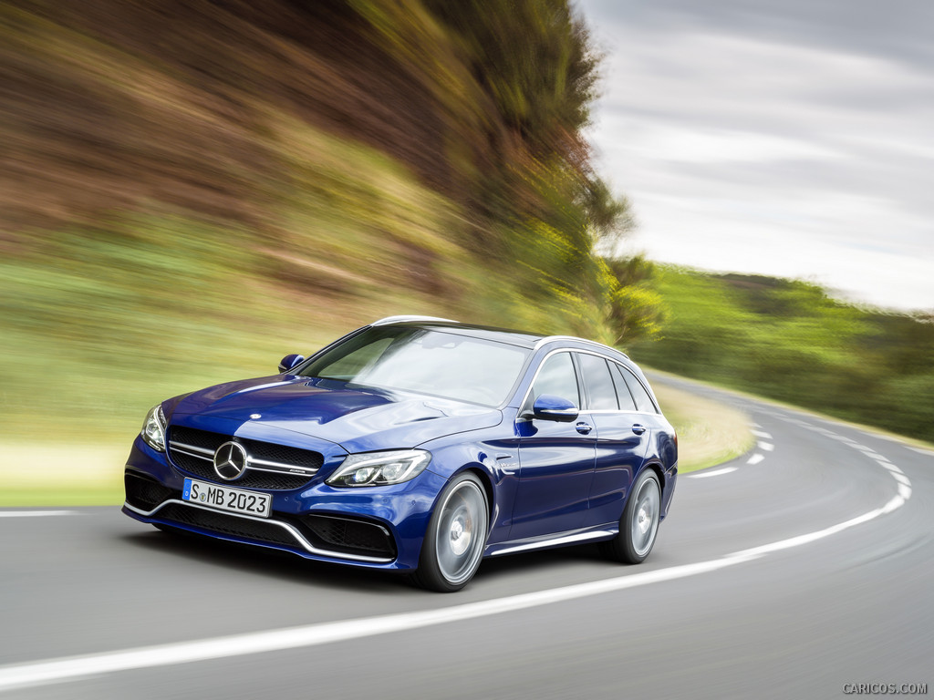 2015 Mercedes-Benz C63 AMG Estate (Brilliant Blue Metallic) - Front