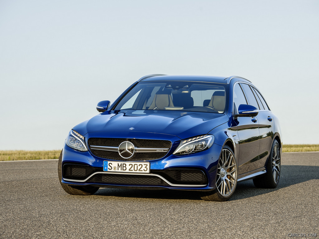 2015 Mercedes-Benz C63 AMG Estate (Brilliant Blue Metallic) - Front