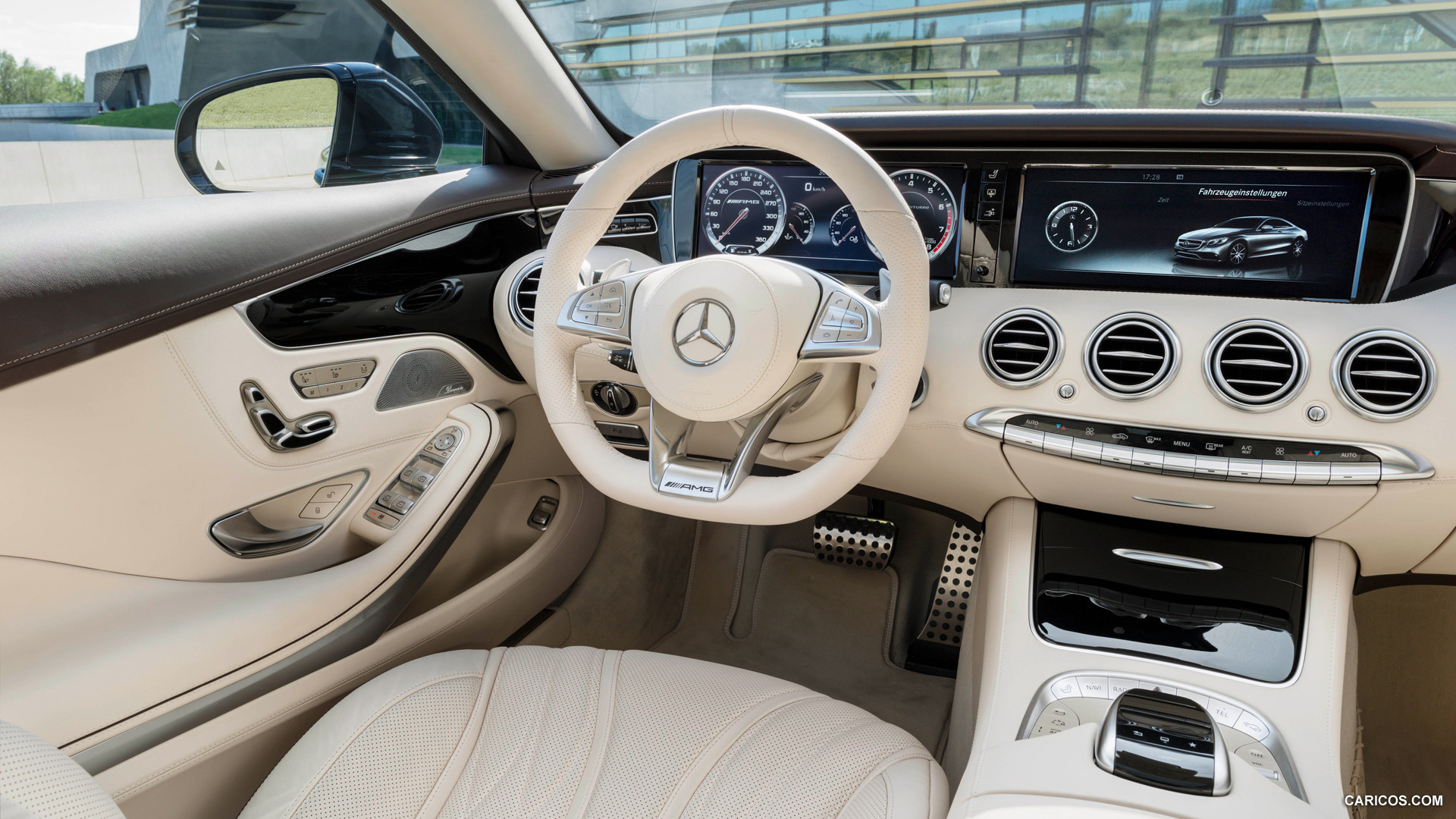 2015 Mercedes-Benz S65 AMG Coupe (Designo Porcelain / Espresso Brown) - Interior, #24 of 101