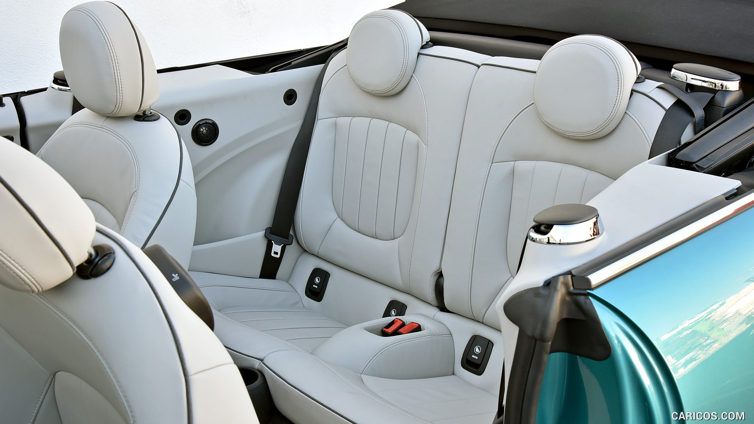 2016 MINI Cooper S Convertible (Color: Caribbean Aqua Metallic) - Interior, Rear Seats, #151 of 332