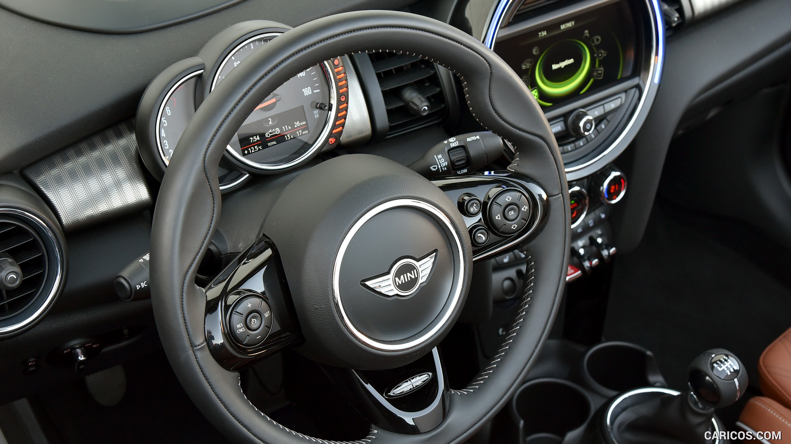 2016 MINI Cooper S Convertible (Color: Melting Silver Metallic) - Interior, Steering Wheel, #306 of 332