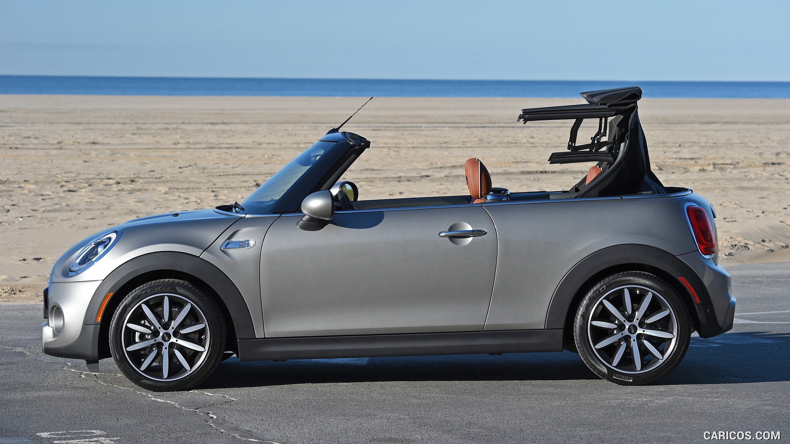 2016 MINI Cooper S Convertible (Color: Melting Silver Metallic) - Top In Action - Side, #268 of 332
