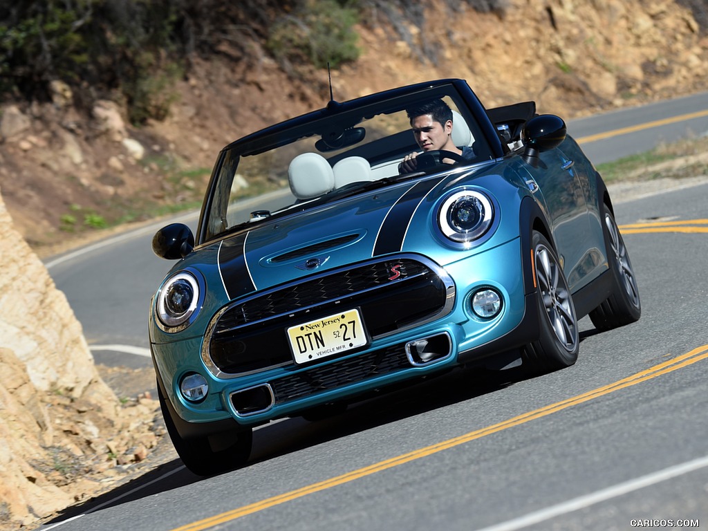 2016 MINI Cooper S Convertible (Color: Caribbean Aqua Metallic) - Front