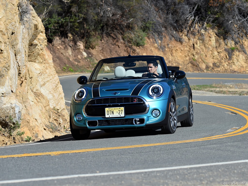 2016 MINI Cooper S Convertible (Color: Caribbean Aqua Metallic) - Front