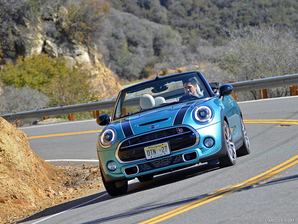 2016 MINI Cooper S Convertible (Color: Caribbean Aqua Metallic) - Front