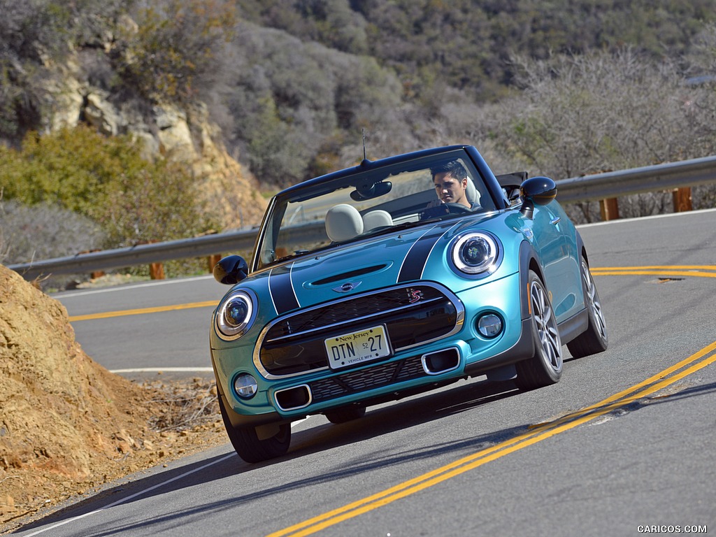 2016 MINI Cooper S Convertible (Color: Caribbean Aqua Metallic) - Front