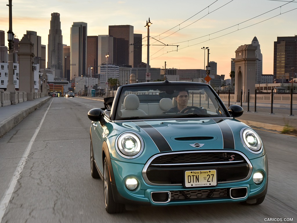 2016 MINI Cooper S Convertible (Color: Caribbean Aqua Metallic) - Front