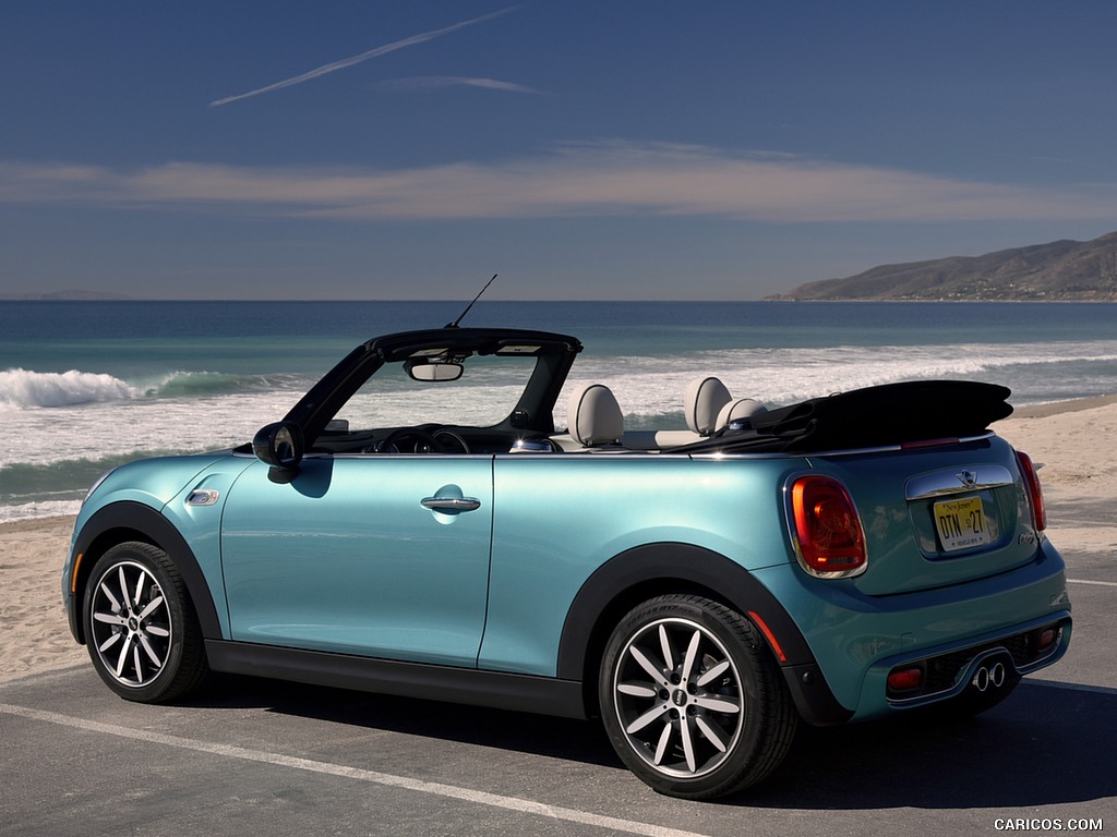 2016 MINI Cooper S Convertible (Color: Caribbean Aqua Metallic) - Rear