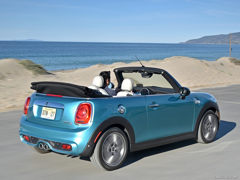 2016 MINI Cooper S Convertible (Color: Caribbean Aqua Metallic) - Rear