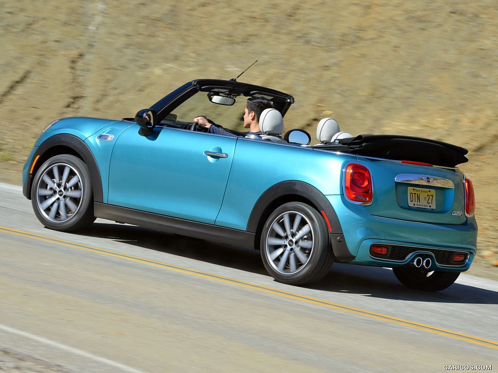 2016 MINI Cooper S Convertible (Color: Caribbean Aqua Metallic) - Rear