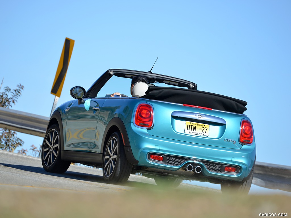 2016 MINI Cooper S Convertible (Color: Caribbean Aqua Metallic) - Rear