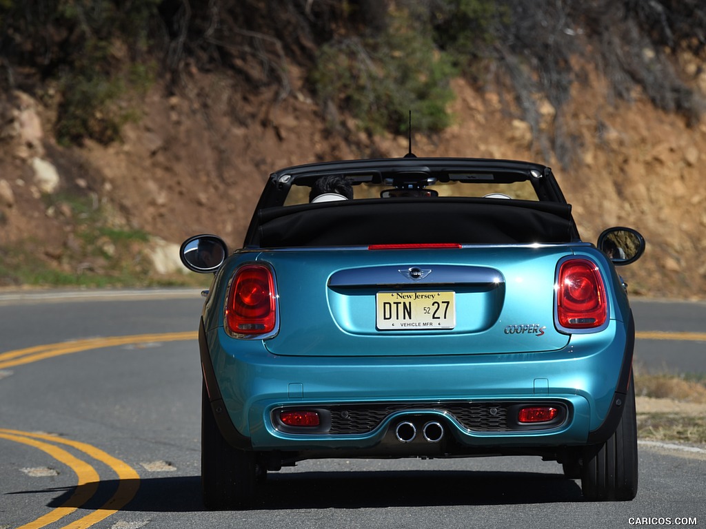 2016 MINI Cooper S Convertible (Color: Caribbean Aqua Metallic) - Rear