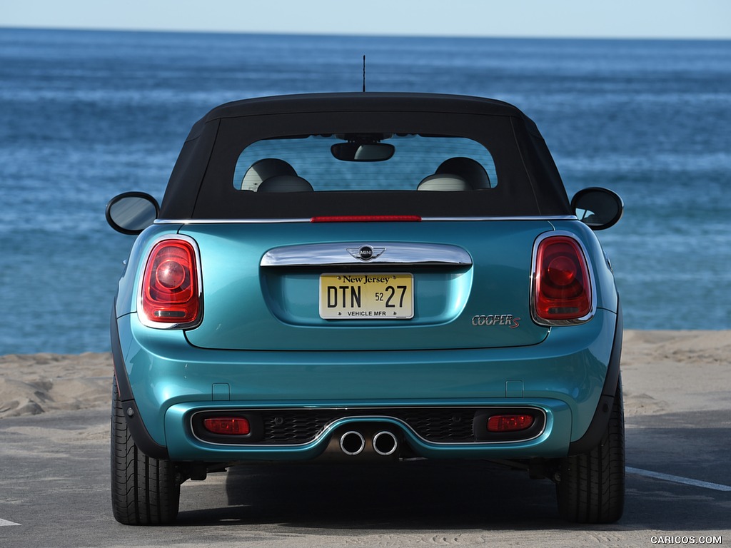 2016 MINI Cooper S Convertible (Color: Caribbean Aqua Metallic) - Rear