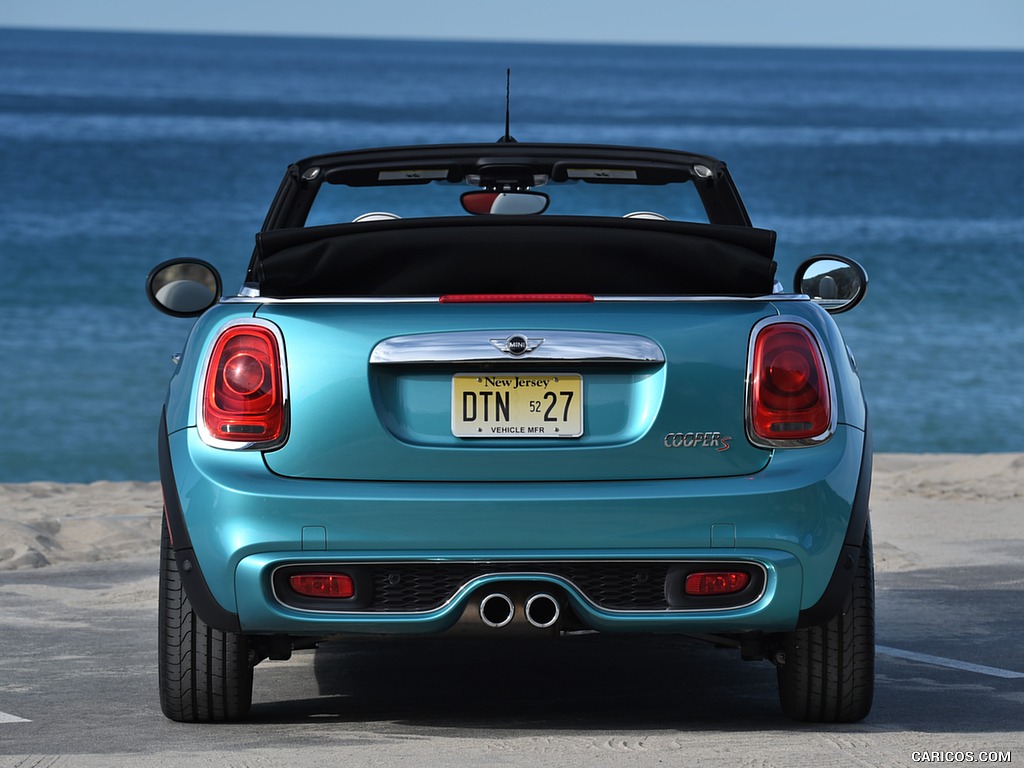 2016 MINI Cooper S Convertible (Color: Caribbean Aqua Metallic) - Rear