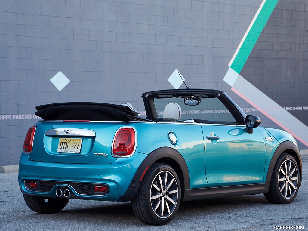 2016 MINI Cooper S Convertible (Color: Caribbean Aqua Metallic) - Rear