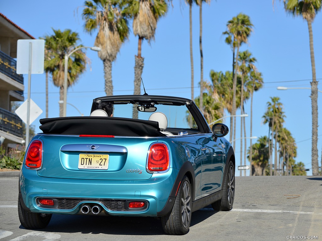 2016 MINI Cooper S Convertible (Color: Caribbean Aqua Metallic) - Rear