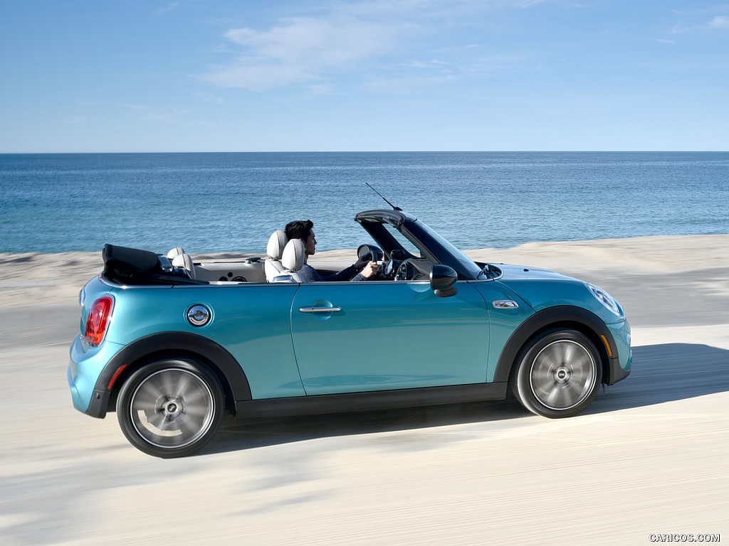 2016 MINI Cooper S Convertible (Color: Caribbean Aqua Metallic) - Side