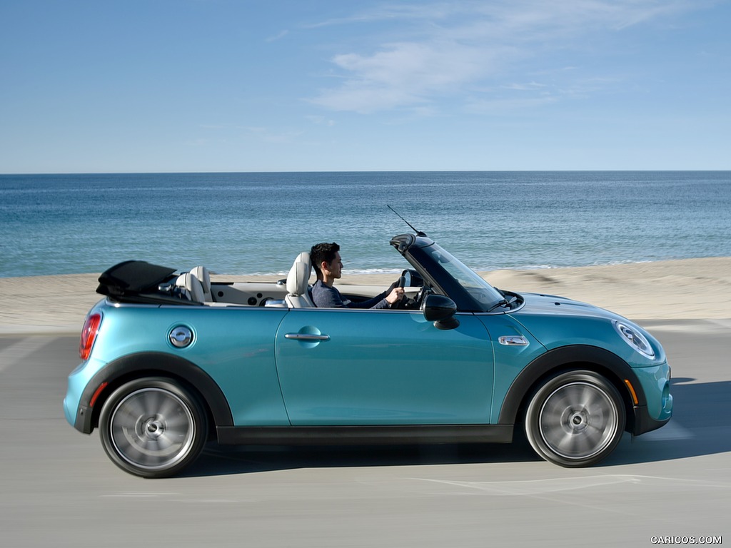 2016 MINI Cooper S Convertible (Color: Caribbean Aqua Metallic) - Side