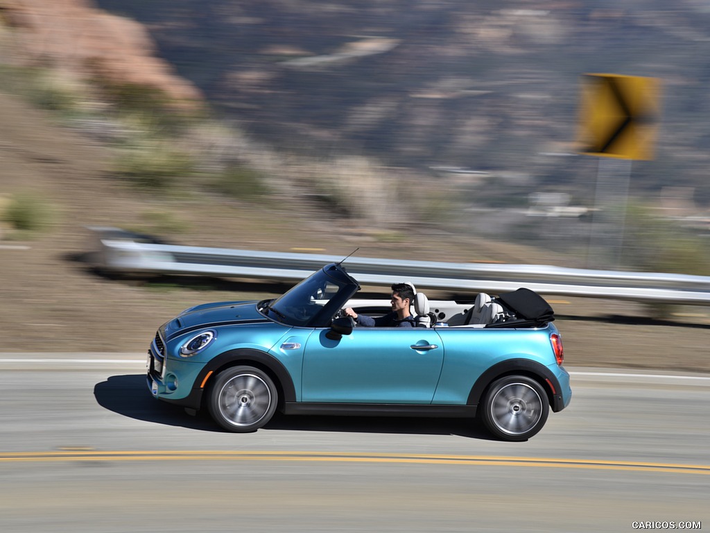 2016 MINI Cooper S Convertible (Color: Caribbean Aqua Metallic) - Side