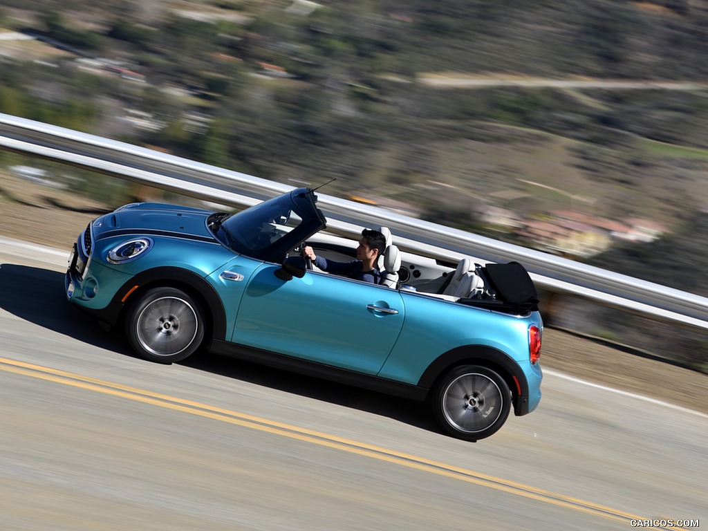 2016 MINI Cooper S Convertible (Color: Caribbean Aqua Metallic) - Side