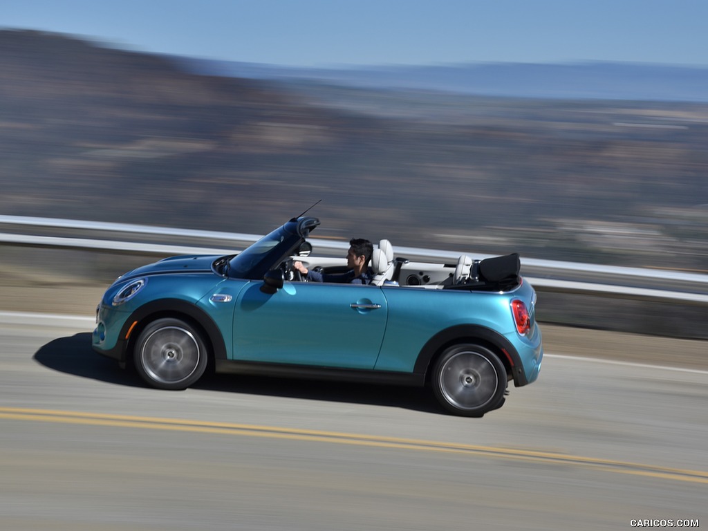 2016 MINI Cooper S Convertible (Color: Caribbean Aqua Metallic) - Side