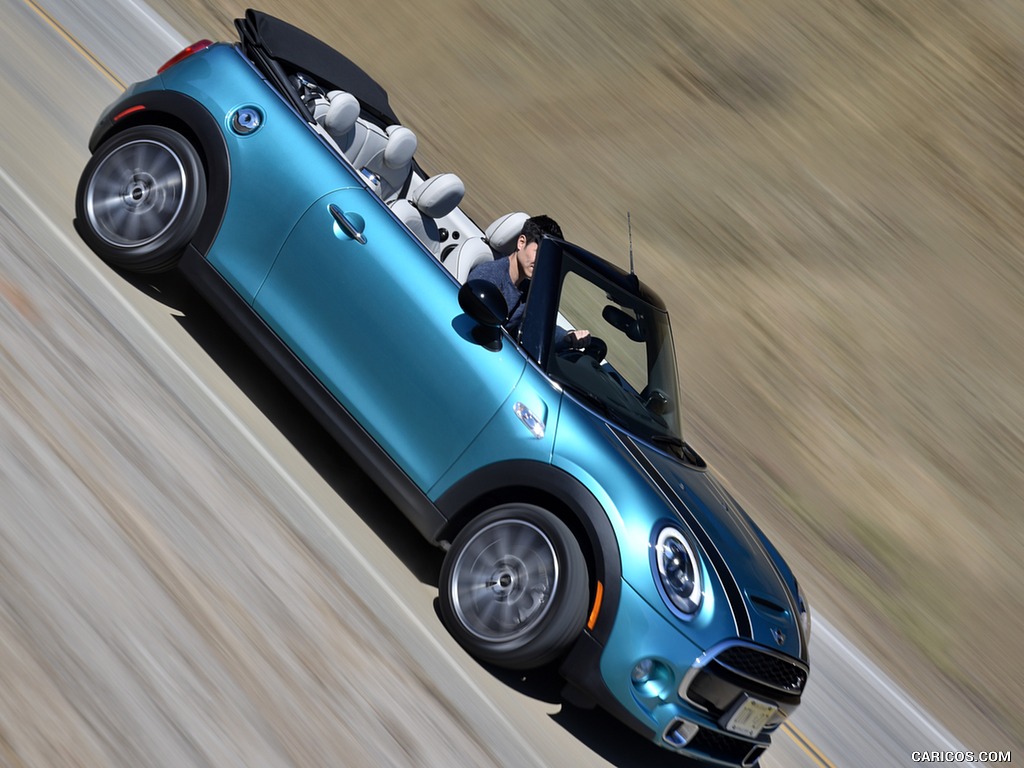 2016 MINI Cooper S Convertible (Color: Caribbean Aqua Metallic) - Side