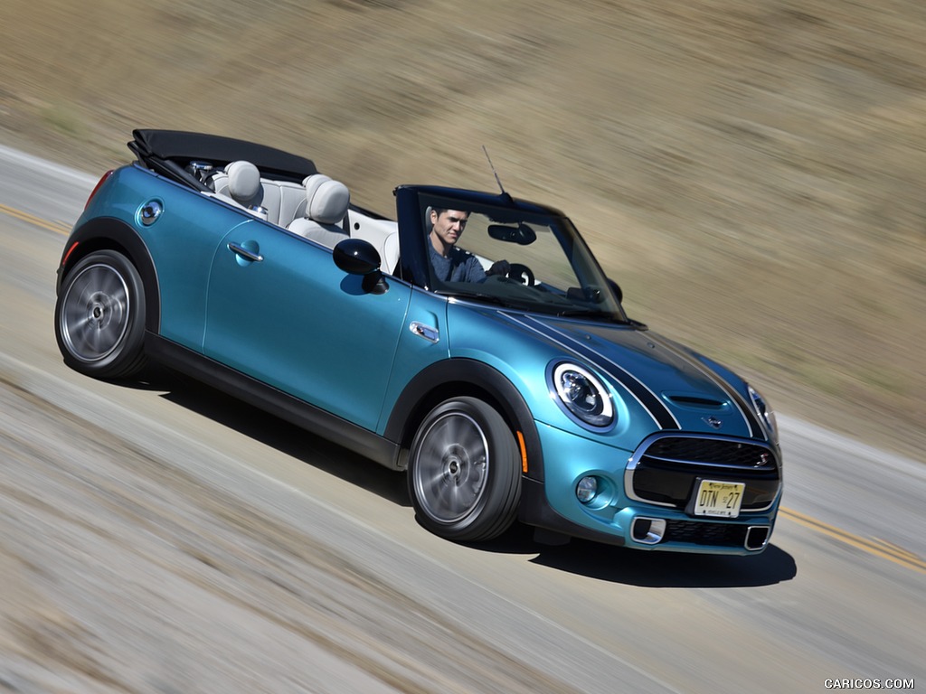 2016 MINI Cooper S Convertible (Color: Caribbean Aqua Metallic) - Side