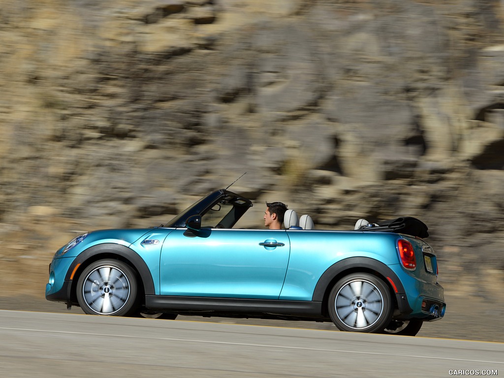 2016 MINI Cooper S Convertible (Color: Caribbean Aqua Metallic) - Side