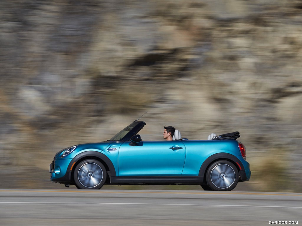 2016 MINI Cooper S Convertible (Color: Caribbean Aqua Metallic) - Side