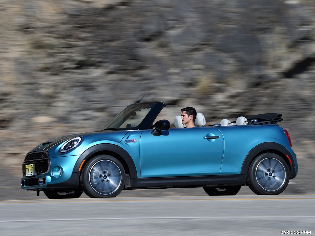 2016 MINI Cooper S Convertible (Color: Caribbean Aqua Metallic) - Side