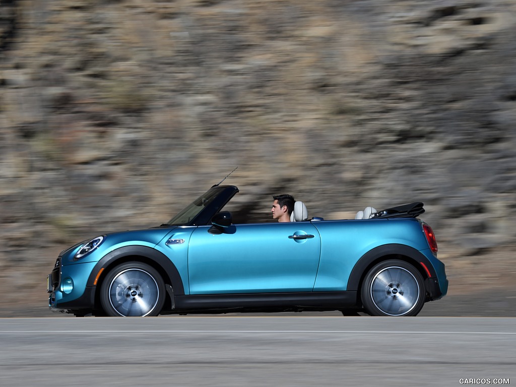 2016 MINI Cooper S Convertible (Color: Caribbean Aqua Metallic) - Side