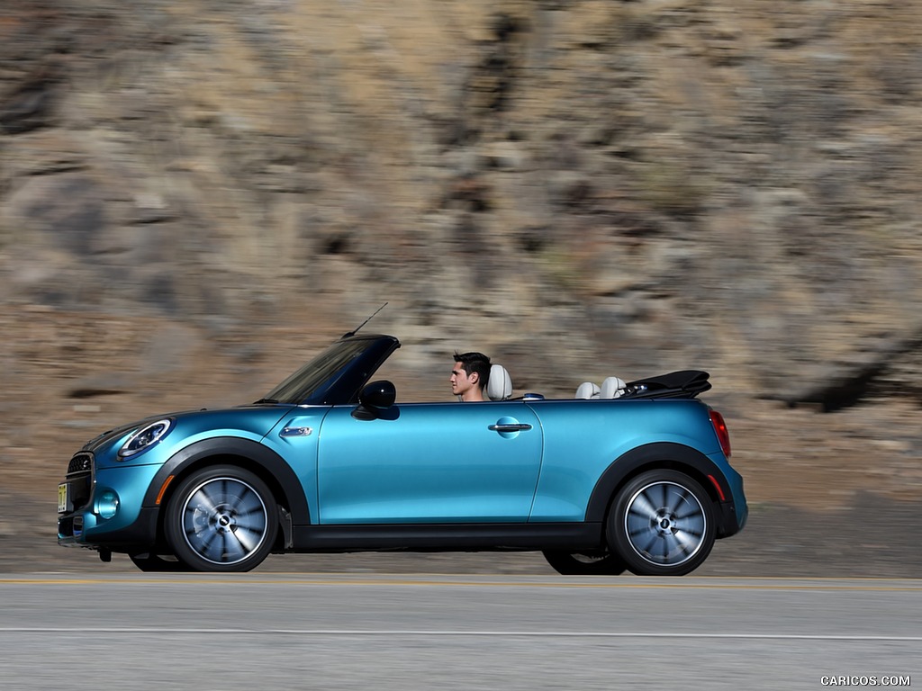 2016 MINI Cooper S Convertible (Color: Caribbean Aqua Metallic) - Side