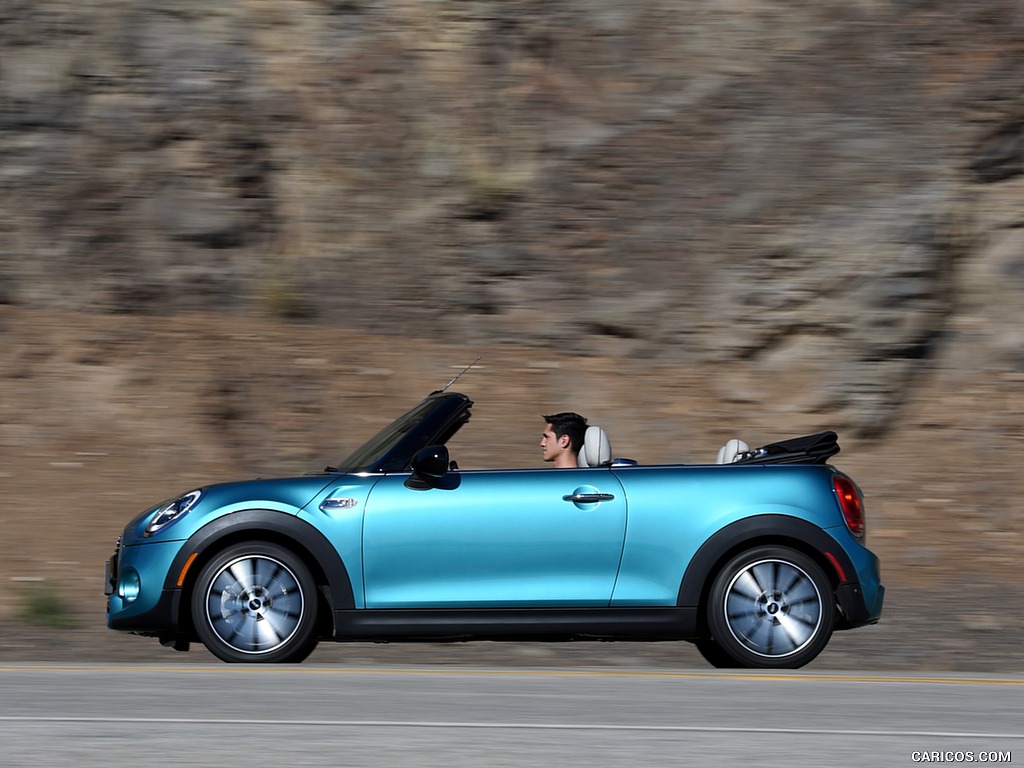 2016 MINI Cooper S Convertible (Color: Caribbean Aqua Metallic) - Side