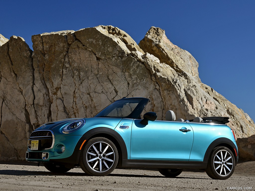 2016 MINI Cooper S Convertible (Color: Caribbean Aqua Metallic) - Side